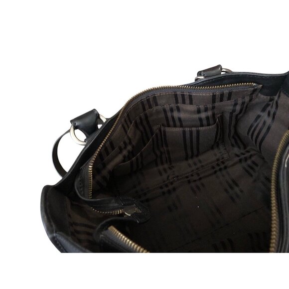 FRYE Black Melissa Zip Satchel Leather Hand Bag Purse W/ Crossbody Strap Dustbag - Picture 10 of 16